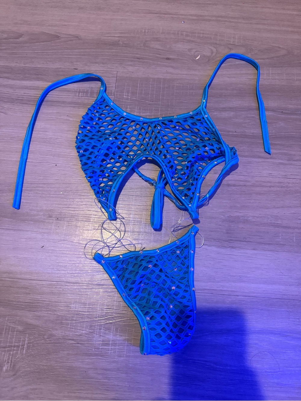 Blue Mesh Slingshot One Piece